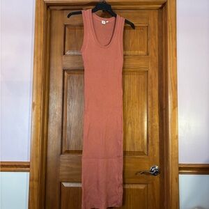GAP Sleeveless Ribbed Knit Dress - Rust